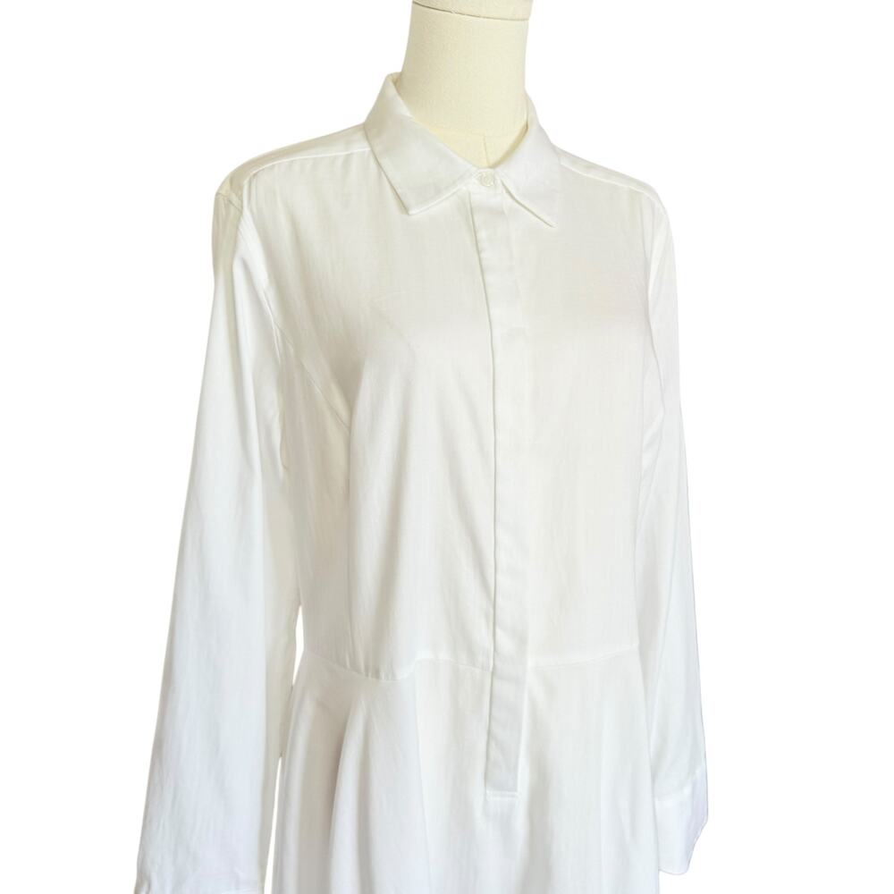 BcbgMaxazria Beatryce White Asymmetrical White Dress Size L 100% Cotton - Picture 10 of 16